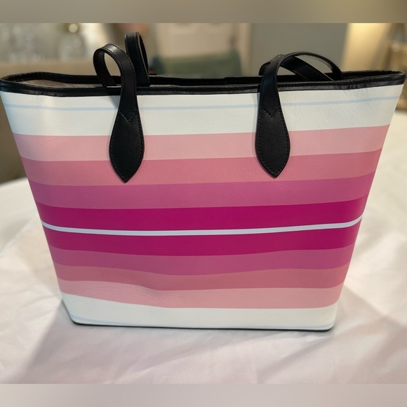 NWT | 100% Nappa Leather City Tote | Retro Summer Stripe - Picture 2 of 10
